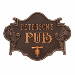 CUSTOMIZABLE Cast Aluminum Plaque (and Bottle Opener) - Hops And Barley Beer Pub Design -Endurance Sales hops barley pub bpc 5