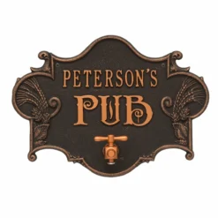 CUSTOMIZABLE Cast Aluminum Plaque (and Bottle Opener) - Hops And Barley Beer Pub Design -Endurance Sales hops barley pub bpc 7