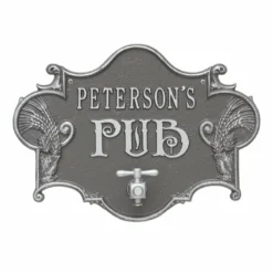 CUSTOMIZABLE Cast Aluminum Plaque (and Bottle Opener) - Hops And Barley Beer Pub Design -Endurance Sales hops barley pub bpc 9