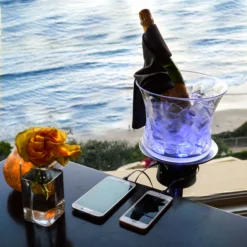 LED Ice Bucket Wine Bottle Cooler Stand Plus Charging Station -Endurance Sales ice