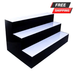 BarConic® Acrylic Bottle Display Shelf - 3 Tier - Multi Colored Lights - Several Lengths