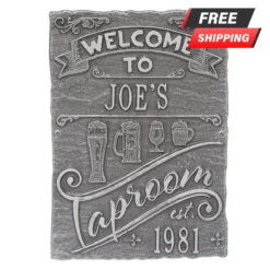 CUSTOMIZABLE Cast Aluminum Plaque - Taproom Brew Pub Design