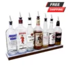 BarConic® LED Liquor Bottle Display Shelf - Low Profile - 1 Step - Mahogany - Several Lengths -Endurance Sales image png515237771