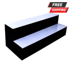 BarConic® Acrylic Bottle Display Shelf - 2 Tier - Multi Colored Lights - Several Lengths