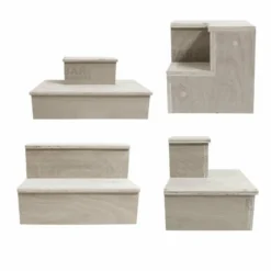 MixMaster™ 2 Tier Incremental Wooden Liquor Bottle Shelf Displays - Natural