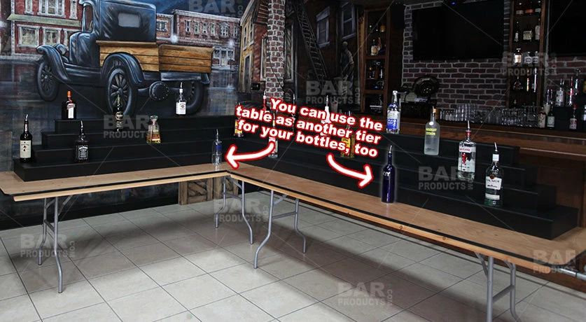 MixMaster™ 3 Tier Incremental Wooden Liquor Bottle Shelf Displays - Black 5 MixMaster™ 3 Tier Incremental Wooden Liquor Bottle Shelf Displays - Black - Image 3