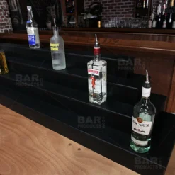 MixMaster™ 3 Tier Incremental Wooden Liquor Bottle Shelf Displays - Natural -Endurance Sales incremental liquor bottle display shelves 4 tier bpc 05 2 1