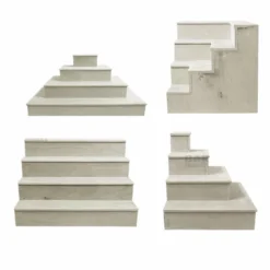 MixMaster™ 4 Tier Incremental Wooden Liquor Bottle Shelf Displays - Natural