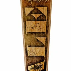 Oak Wood Beer Tap Handles - Flared Shape - Initial ALE Design -Endurance Sales initial ale beer tap handle 10in web