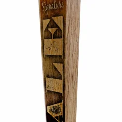 Oak Wood Beer Tap Handles - Flared Shape - Initial ALE Design -Endurance Sales initial ale beer tap handle 10in web angle