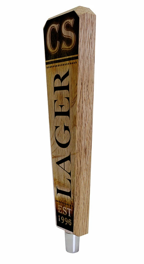 Oak Wood Beer Tap Handles - Flared Shape - Initial LAGER Design 8 Oak Wood Beer Tap Handles - Flared Shape - Initial LAGER Design - Image 6