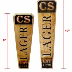 Oak Wood Beer Tap Handles - Flared Shape - Initial LAGER Design 11 Oak Wood Beer Tap Handles - Flared Shape - Initial LAGER Design -Endurance Sales initial lager beer tap handle compare 1