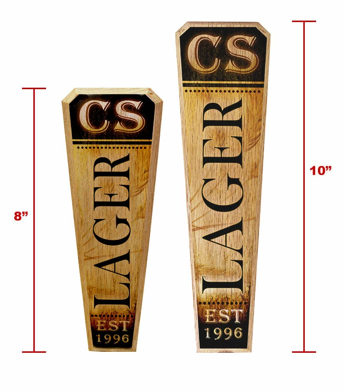 Oak Wood Beer Tap Handles - Flared Shape - Initial LAGER Design 5 Oak Wood Beer Tap Handles - Flared Shape - Initial LAGER Design - Image 3