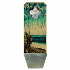 Island Dreams – Wall Mounted Wood Plaque Bottle Opener And Cap Catcher