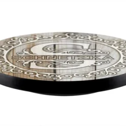 ADD YOUR NAME Lazy Susan - WHITE WOOD With Decorative Design - 3 Different Sizes - Table Top -Endurance Sales lazy susan monogram white wood decoration blank background