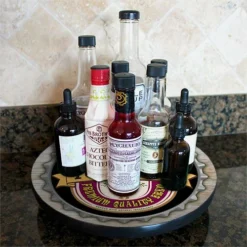 Wood Lazy Susan - Add Your Name - Bottle Cap - Size Variations -Endurance Sales lazy susan wood table custom bottle cap hover