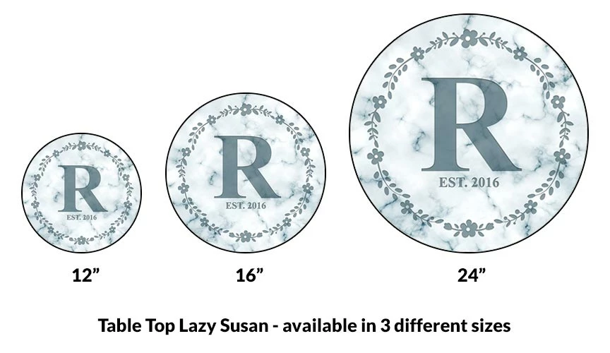 ADD YOUR NAME Lazy Susan - MARBLE MONOGRAM - 3 Different Sizes - Table Top 5 ADD YOUR NAME Lazy Susan - MARBLE MONOGRAM - 3 Different Sizes - Table Top - Image 3