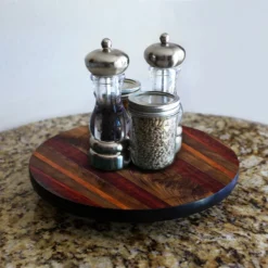 Lazy Susan - WOOD END GRAIN Designs - 3 Different Sizes - For Kitchen Table Top -Endurance Sales lazy susan wood table end end grain 1 table main table pic