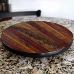 Lazy Susan - WOOD END GRAIN Designs - 3 Different Sizes - For Kitchen Table Top -Endurance Sales lazy susan wood table end grain 1 table kitchen view