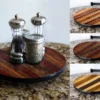 Lazy Susan - WOOD END GRAIN Designs - 3 Different Sizes - For Kitchen Table Top -Endurance Sales lazy susan wood table end grain 1 three versions comparisons