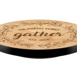 ADD YOUR NAME Lazy Susan - GATHER - 3 Different Sizes - Table Top -Endurance Sales lazy susan wood table gather front view of product 3