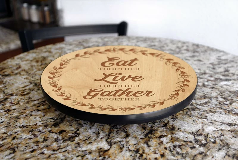 Lazy Susan - EAT LIVE GATHER - 3 Different Sizes - For Kitchen Table Top 3 Lazy Susan - EAT LIVE GATHER - 3 Different Sizes - For Kitchen Table Top
