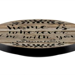 ADD YOUR NAME Lazy Susan - HOME - 3 Different Sizes - Table Top -Endurance Sales lazy susan wood table home is front view of product