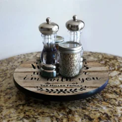 ADD YOUR NAME Lazy Susan - HOME - 3 Different Sizes - Table Top -Endurance Sales lazy susan wood table home is main picture bpc