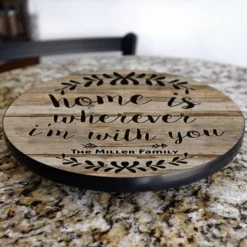 ADD YOUR NAME Lazy Susan - HOME - 3 Different Sizes - Table Top