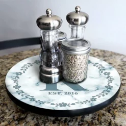 ADD YOUR NAME Lazy Susan - MARBLE MONOGRAM - 3 Different Sizes - Table Top 16 ADD YOUR NAME Lazy Susan - MARBLE MONOGRAM - 3 Different Sizes - Table Top -Endurance Sales lazy susan wood table marble custom monogram main picture bs