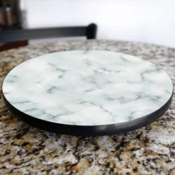Lazy Susan - MARBLE Designs - 3 Different Sizes - For Kitchen Table Top -Endurance Sales lazy susan wood table marble table kitchen view