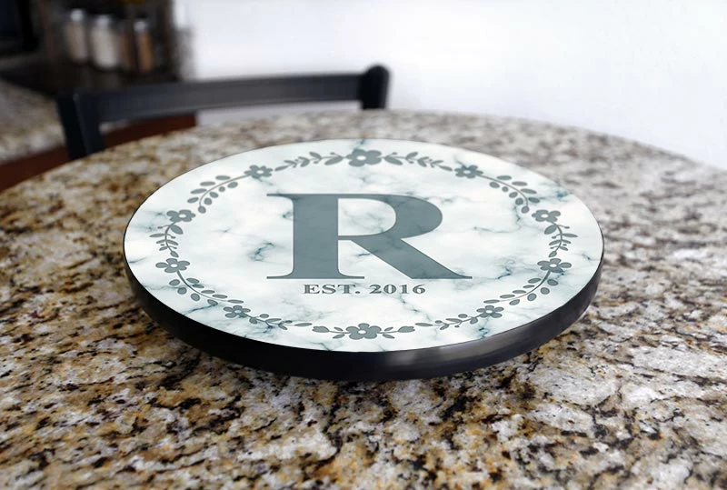 ADD YOUR NAME Lazy Susan - MARBLE MONOGRAM - 3 Different Sizes - Table Top 7 ADD YOUR NAME Lazy Susan - MARBLE MONOGRAM - 3 Different Sizes - Table Top - Image 5