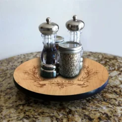 ADD YOUR NAME Lazy Susan - MONOGRAM - 3 Different Sizes - Table Top -Endurance Sales lazy susan wood table monogram main picture bpc