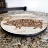 Lazy Susan - PORK BUTCHER DIAGRAM - 3 Different Sizes - For Kitchen Table Top -Endurance Sales lazy susan wood table pig table kitchen view