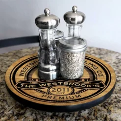 Wood Lazy Susan - Customized - Add Your Name - Premium - Size Variations -Endurance Sales lazy susan wood table premium main picture