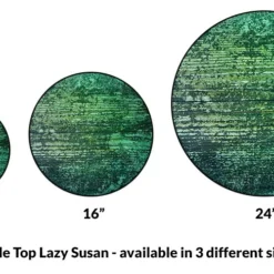 Lazy Susan - WOOD GRAIN Designs - 3 Different Sizes - For Kitchen Table Top -Endurance Sales lazy susan wood table top gray wood size comparison 1
