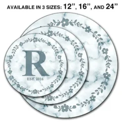 ADD YOUR NAME Lazy Susan - MARBLE MONOGRAM - 3 Different Sizes - Table Top 22 ADD YOUR NAME Lazy Susan - MARBLE MONOGRAM - 3 Different Sizes - Table Top -Endurance Sales lazy susan wood table top marble custom monogram comparison overlap