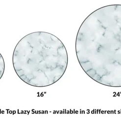 Lazy Susan - MARBLE Designs - 3 Different Sizes - For Kitchen Table Top -Endurance Sales lazy susan wood table top marble size comparison