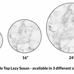 Lazy Susan - MARBLE Designs - 3 Different Sizes - For Kitchen Table Top -Endurance Sales lazy susan wood table top marble size comparison 1
