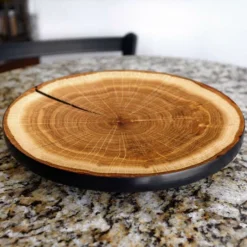 Lazy Susan - TREE RING Designs - 3 Different Sizes - For Kitchen Table Top -Endurance Sales lazy susan wood table tree rings table kitchen view 1