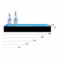 BarConic® Acrylic Bottle Display Shelf - 1 Tier - Multi Colored Lights - Several Lengths -Endurance Sales led ac 1 bds 24 size 800