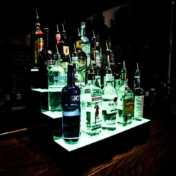 BarConic® Acrylic Bottle Display Shelf - 4 Tier - Multi Colored Lights - Several Lengths -Endurance Sales led ac 4 bds rollover