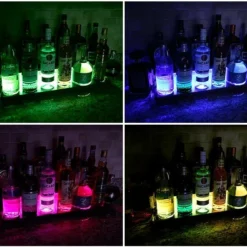 LED Counter Caddies™ - Slate Straight Shelf - Liquor/Wine Bottle Display - 24" Length W/ T-Molding 18 LED Counter Caddies™ - Slate Straight Shelf - Liquor/Wine Bottle Display - 24" Length W/ T-Molding -Endurance Sales led counter caddy black t molding all colors hover over