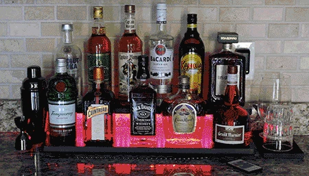 LED Counter Caddies™ - Slate Straight Shelf - Liquor/Wine Bottle Display - 24" Length W/ T-Molding 4 LED Counter Caddies™ - Slate Straight Shelf - Liquor/Wine Bottle Display - 24" Length W/ T-Molding - Image 2