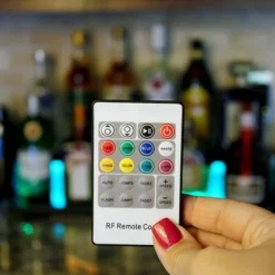 LED Counter Caddies™ - Slate Straight Shelf - Liquor/Wine Bottle Display - 24" Length W/ T-Molding 23 LED Counter Caddies™ - Slate Straight Shelf - Liquor/Wine Bottle Display - 24" Length W/ T-Molding -Endurance Sales led counter caddy black t molding remote 1