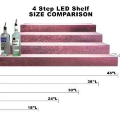 BarConic® LED Liquor Bottle Display Shelf - 4 Steps - Aged Bronze - Several Lengths 10 BarConic® LED Liquor Bottle Display Shelf - 4 Steps - Aged Bronze - Several Lengths -Endurance Sales led shelves aged bronze 4 tier 9