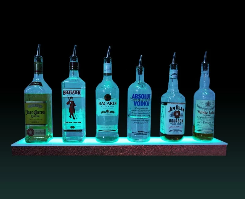 BarConic® LED Liquor Bottle Display Shelf - Low Profile - 1 Step - Aged Bronze - Several Lengths 4 BarConic® LED Liquor Bottle Display Shelf - Low Profile - 1 Step - Aged Bronze - Several Lengths - Image 2