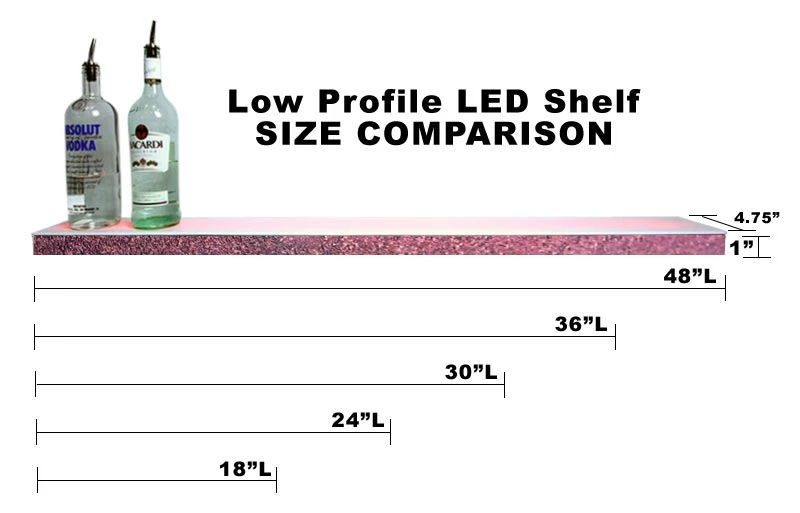 BarConic® LED Liquor Bottle Display Shelf - Low Profile - 1 Step - Aged Bronze - Several Lengths 8 BarConic® LED Liquor Bottle Display Shelf - Low Profile - 1 Step - Aged Bronze - Several Lengths - Image 6