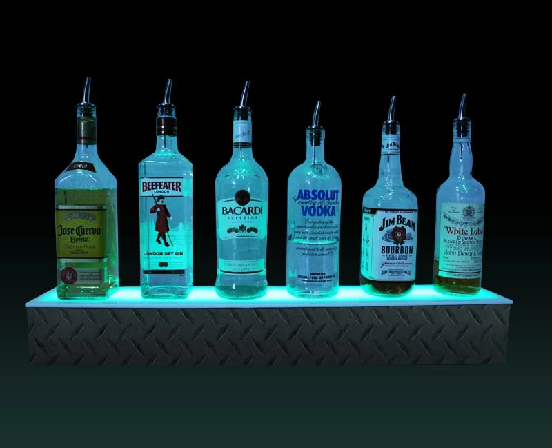 BarConic® LED Liquor Bottle Display Shelf - 1 Step - Diamond Plate Print - Several Lengths 4 BarConic® LED Liquor Bottle Display Shelf - 1 Step - Diamond Plate Print - Several Lengths - Image 2