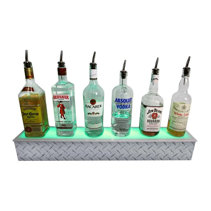 BarConic® LED Liquor Bottle Display Shelf - 1 Step - Diamond Plate Print - Several Lengths 6 BarConic® LED Liquor Bottle Display Shelf - 1 Step - Diamond Plate Print - Several Lengths - Image 4